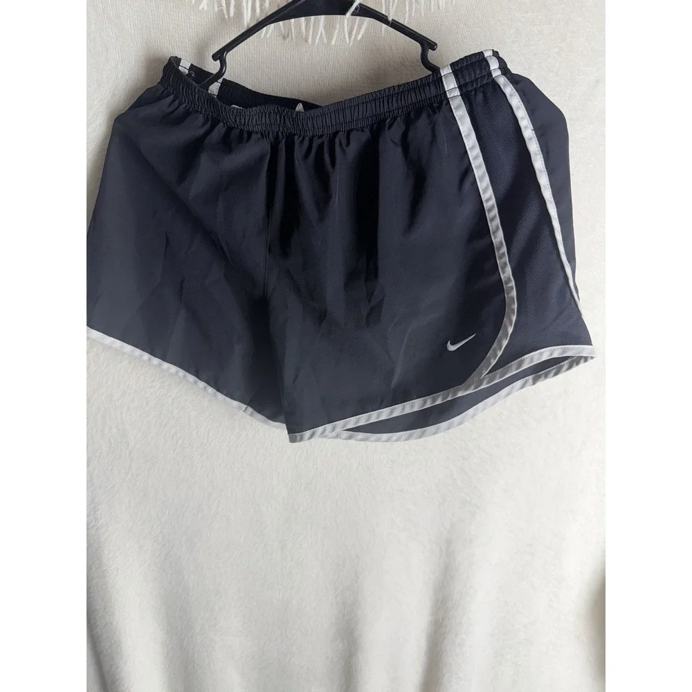 Nike Dri-FIT Shorts Womens XL Black Gray Tempo Running Athletic Lined Swoosh